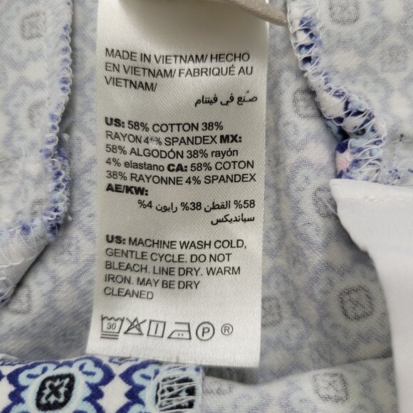 CHICOS Womens Medallion Stretch Pull Up Crop Pants Size 6 Nautical Coastal - Picture 13 of 15